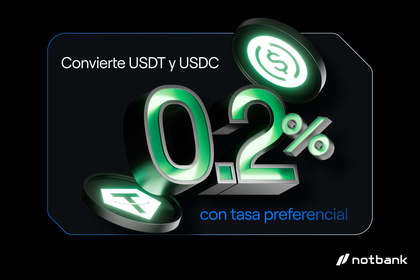 Convierte entre stablecoins con tasa preferencial en Notbank