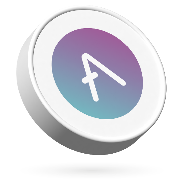 Logotipo do AAVE  com preço atual.