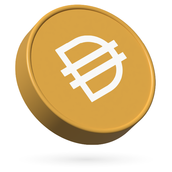 Logotipo do DAI  com preço atual.