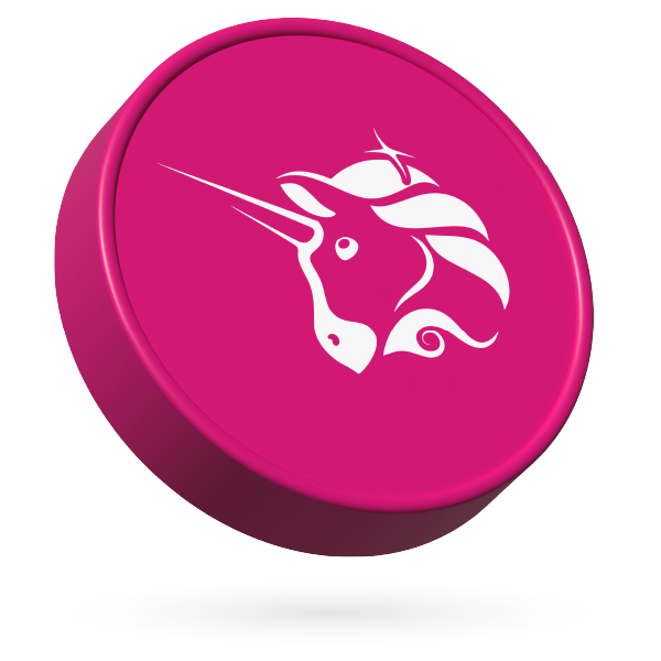 Logotipo do Uniswap (UNI) com preço atual.